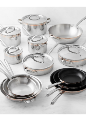 Williams Sonoma Signature Thermo-Clad™ Copper Pro 19-Piece Cookware Set