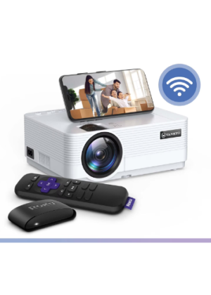 VANKYO Leisure 470 HD Mini Projector with Roku Express Streaming Player, 50000 Hrs LED Life, 240'' Display Screen for Home Theater & Outdoor Movies