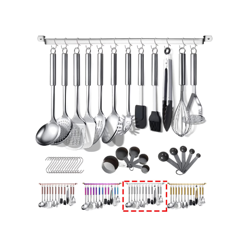 ReaNea Kitchen Utensils Set 37 Pieces, Stainless Steel Cooking Utensils Set, Kitchen Gadgets Cookwarewith Hooks For Hanging Kitchen Tool Set