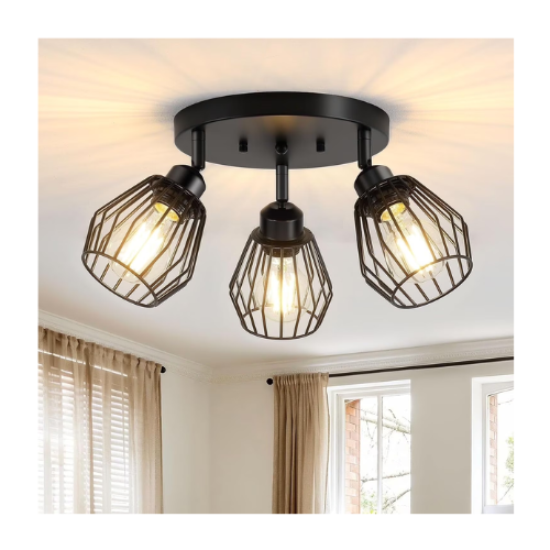 3-Light Kitchen Light Fixtures Ceiling Mount, Adjustable Multi-Directional Ceiling Fixture