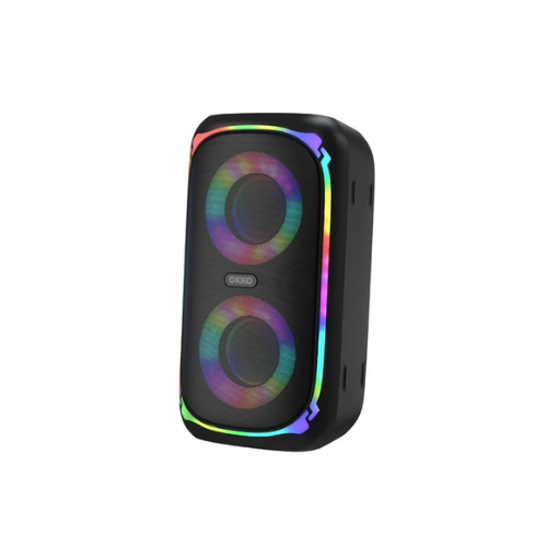 OKKO Sonic Bass V4 Portable Bluetooth Speaker – Wireless Party Speaker with Deep Bass, Karaoke Speaker with Microphone Port, LED Lights, Outdoor Portable Rechargeable Speaker