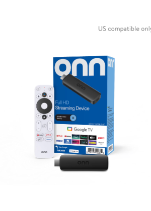 onn Full HD Streaming Device, Google TV - Fast Streaming, 8GB Storage, 1.5GB RAM, Remote with Voice Control