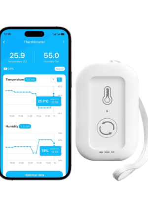 DAYBETTER WiFi Digital Thermometer Hygrometer, App Digital Display Smart Temp Humidity Sensor, App Alert & Historical Data Storage, Indoor Monitor for Home