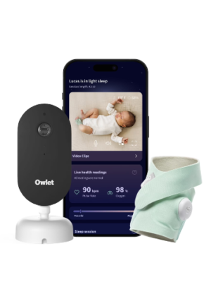 Owlet Dream Duo (Gen 3) Smart Baby Monitor System | Oxygen & Pulse Rate Tracking + 2K HD Video Camera | Health Insights via App - Mint