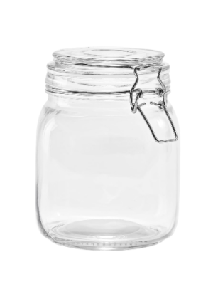 Mainstays 38 oz Glass Food Storage Jar Canister with Locking Airtight Lid, Kitchen Pantry Storage Container