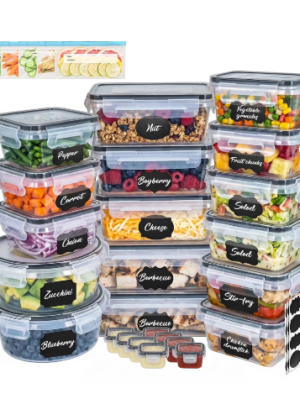 Soulgenix 55 Pcs Food Storage Containers with Lids, Reusable Meal Prep Containers for Kitchen Pantry Storage, Airtight Leakproof & BPA-Free, Freezer, Microwave & Dishwasher Safe