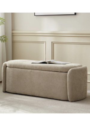 Stana Fabric Upholstered Ottoman Bench With Large Storage Space
