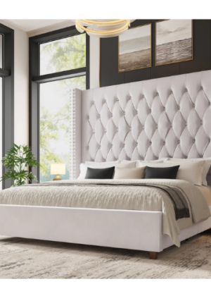 Duluth Upholstered Wingback Bed