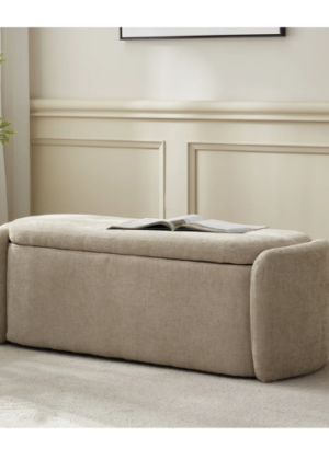 Stana Fabric Upholstered Ottoman Bench With Large Storage Space
