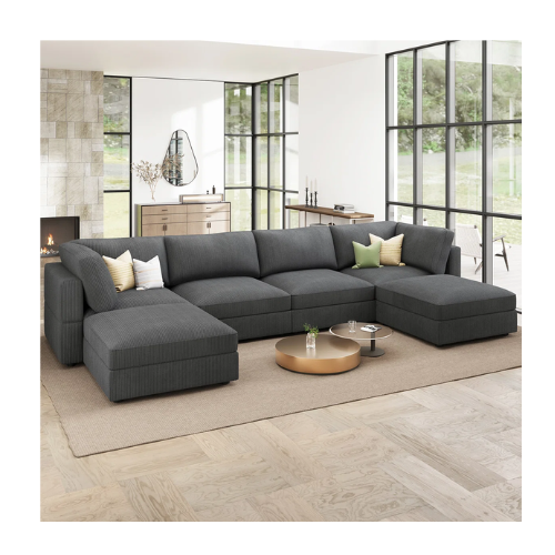 Bouley U-shaped Corduroy Modular Sectional Cloud Couch