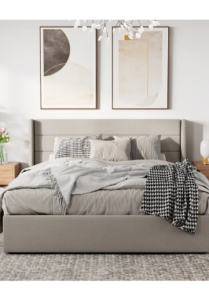 Braya Hydraulic Lift Up Storage Upholstered Platform Bed